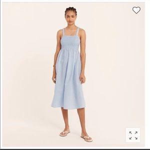 J Crew linen smocked midi beach dress